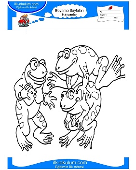 Çocuklar İçin Kurbağa Boyama Sayfaları 
